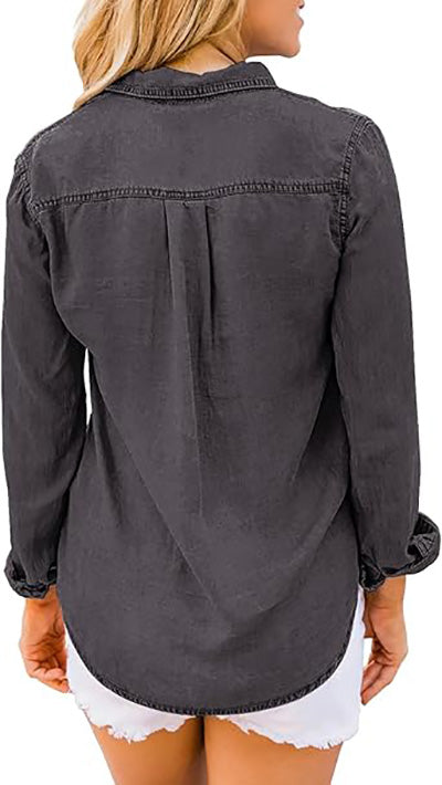 Stybarluv  Women's Classic Long Sleeve Button Down Denim Shirts
