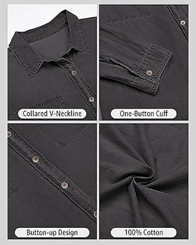 Stybarluv  Women's Classic Long Sleeve Button Down Denim Shirts