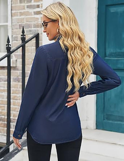 Stybarluv  Women's Classic Long Sleeve Button Down Denim Shirts