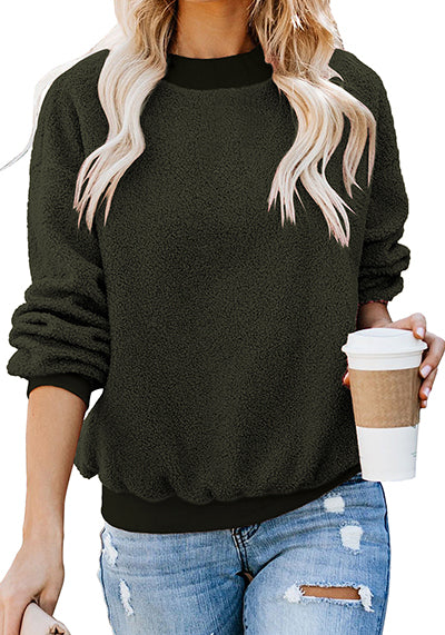 Stybarluv  Women's Fleece Crew Neck Sweatshirt Cozy Long Sleeve Top